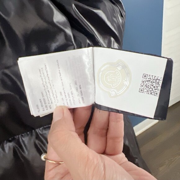 Moncler Moka Long Down Water Resistant Hooded Parka Coat Black Womens Size 0 - Picture 11 of 13